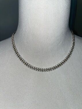 Classic Silver Cuban Ice Link Necklace - Women Jewelry